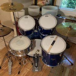 Remo Drum Set, Royce Snare Drum, Cymbals