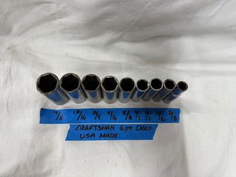 USA Craftsman SAE Deep Socket Lot