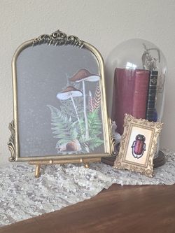 Upcycled Mercury Glass Mirror With Mushrooms
