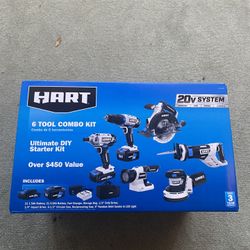 Hart 6 Tool Combos Kit Brand New