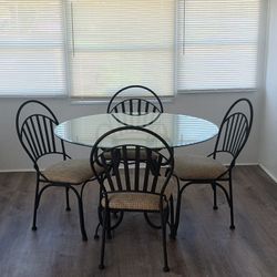 Nice Glass Top Dining Table & 4 Chairs - $65