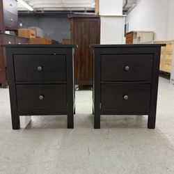 2 Black IKEA Hemnes Nightstands/ Nightstand Set / End Tables / Side Tables 