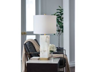 Linderfield White/Gold Finish Table Lamp
