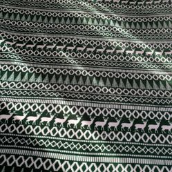 Green & White Reindeer King Size Bed Cover