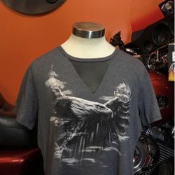 LIKE NEW Harley Davidson Shirt XL Woman  Elastic Fabric transparent neckline