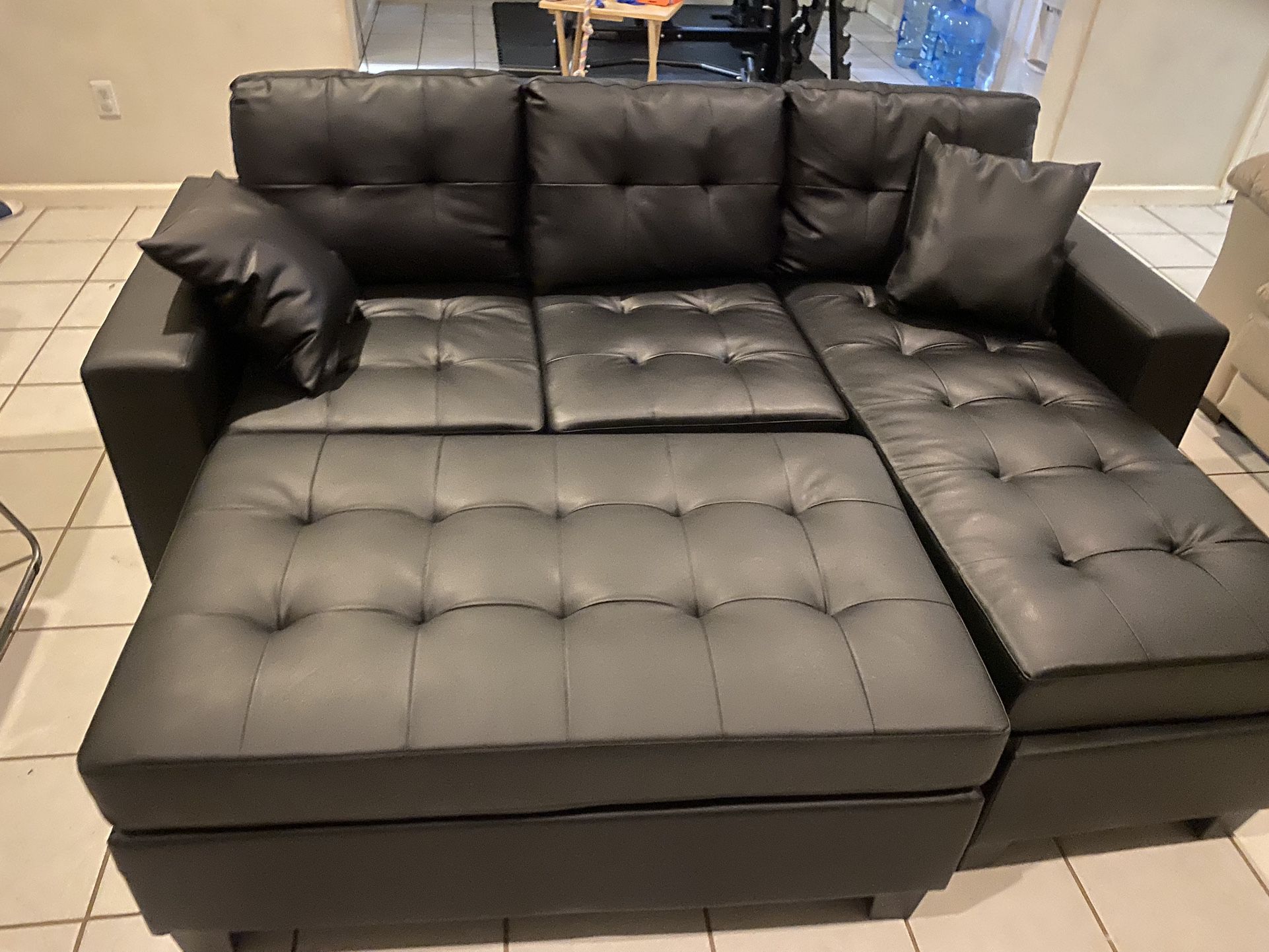 sofa chaise black