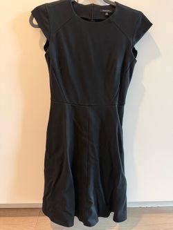Black Cap Sleeve Fit & Flare Dress XS
