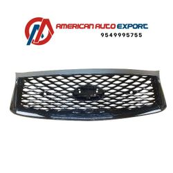 FOR 2018 2019 2020 2021 2022 INFINITI Q50 FRONT BUMPER UPPER GRILLE W/O EMBLEM BLACK
