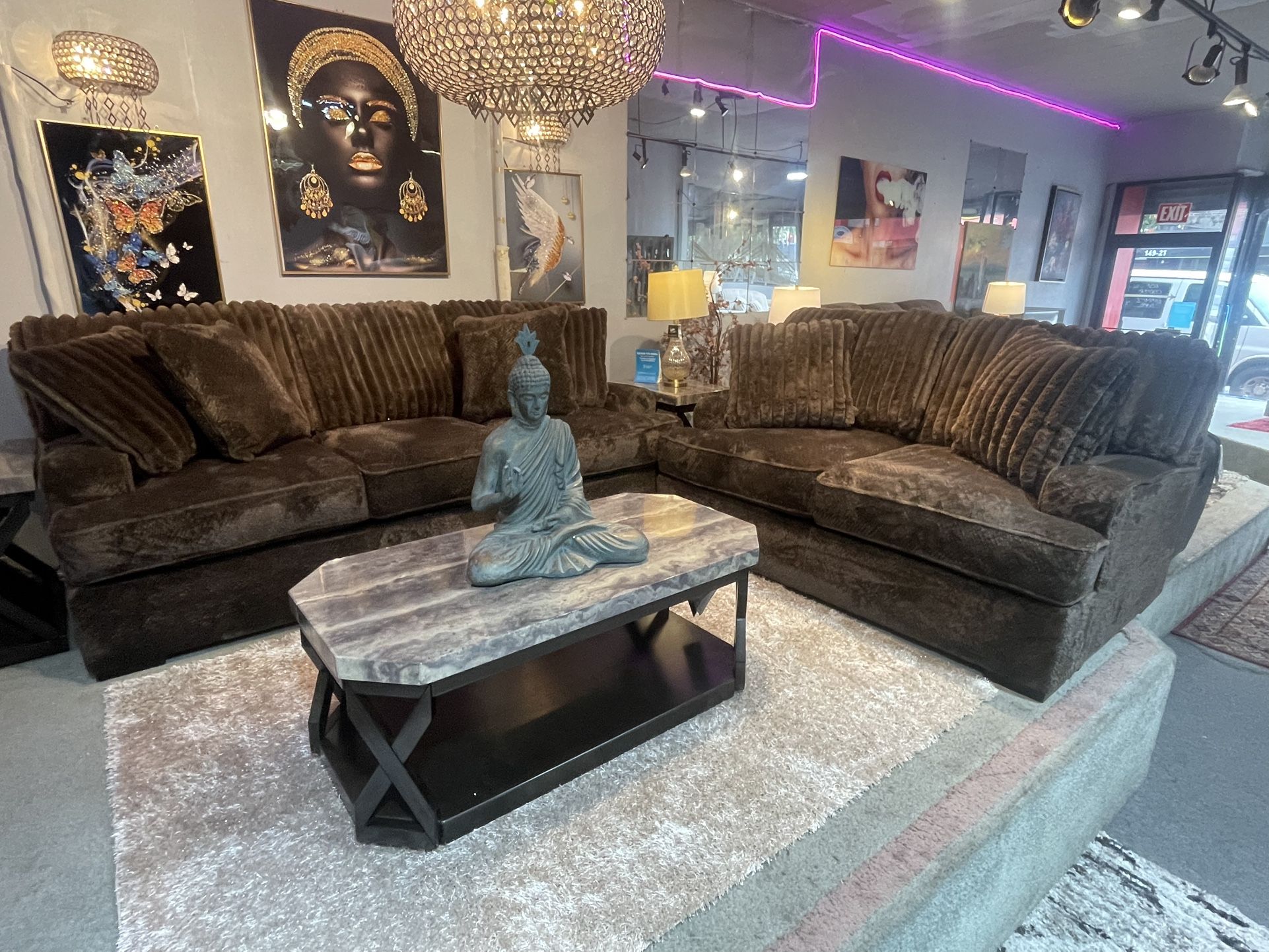 LUXURY FOR LESS! π₯ ASHLEY SUPER PLUSH CORDUROY SOFA &