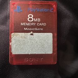Sony Playstation 2 PS2 Official OEM MagicGate 8MB Red Memory Card SCPH-10020