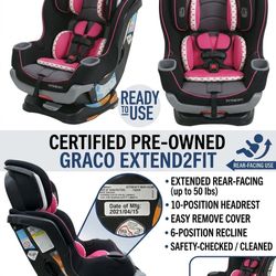 Graco Extend2Fit Convertible Car Seat (Pink/Black) - Rear Facing up to 50lbs!