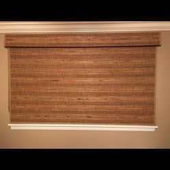 76 " W by 46 "  H Bamboo Roman Shade -Blackout Lined