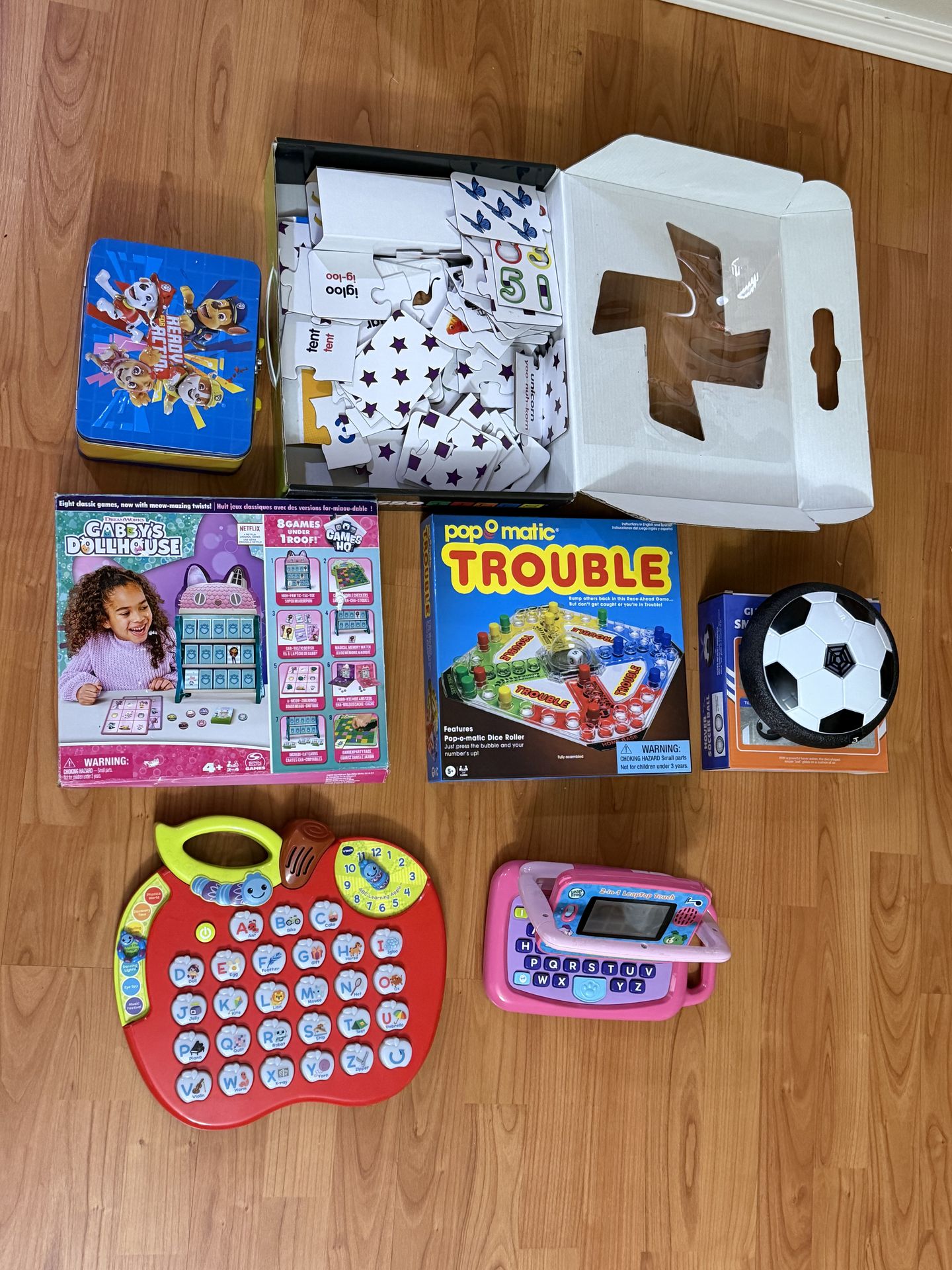 Kids multiple toys - leap pad, board games, puzzle move out