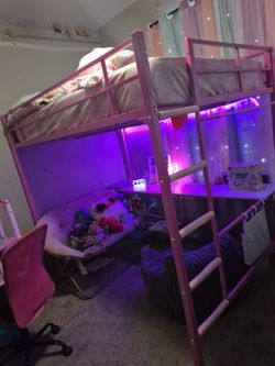 Girls full size loft bed with desk