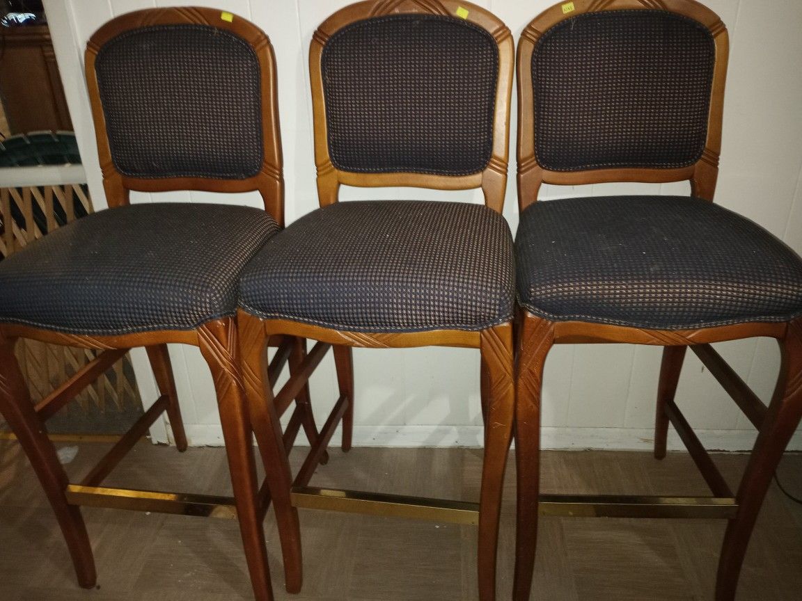 REDUCED  3  High End Bar Stools.  Excellent Condition 