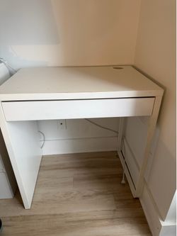 Small White Desk with Drawer