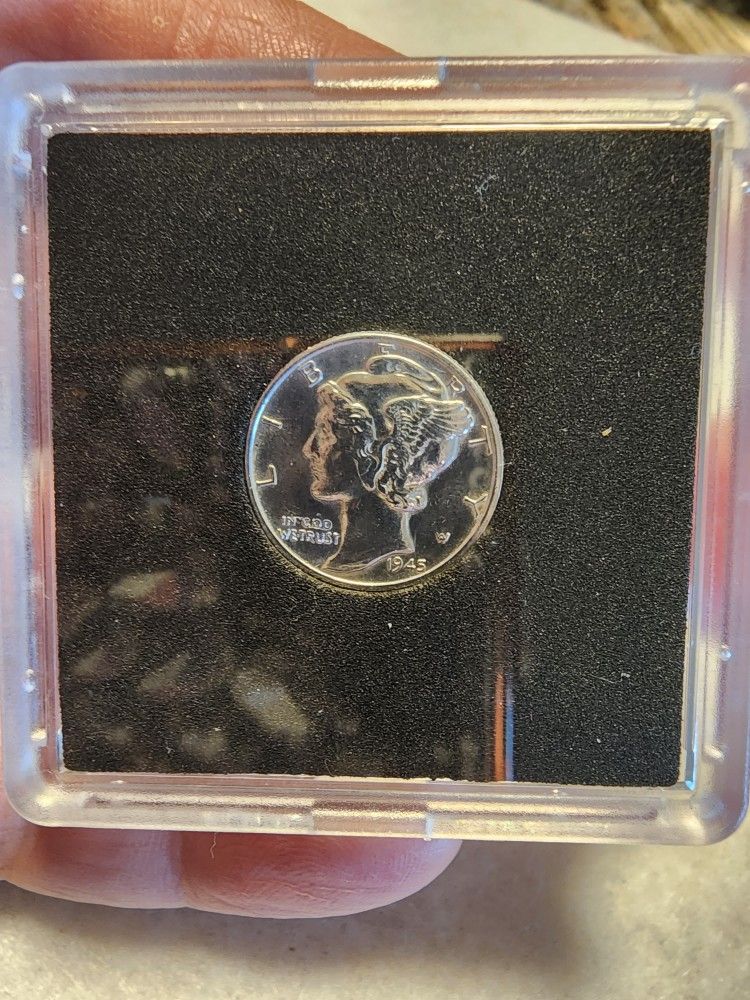 1945 Micro S Mercury Dime full bands