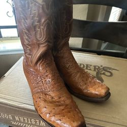 LUCCHESE BOOTS SIZE 9.5D OSTRICH SEVEN TOES 