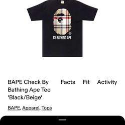 BAPE T Shirt - Red Plaid Size medium