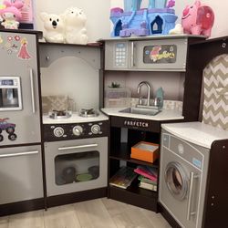 2 Play Kitchens for Kids, Toy Kitchen Playset, One is Free