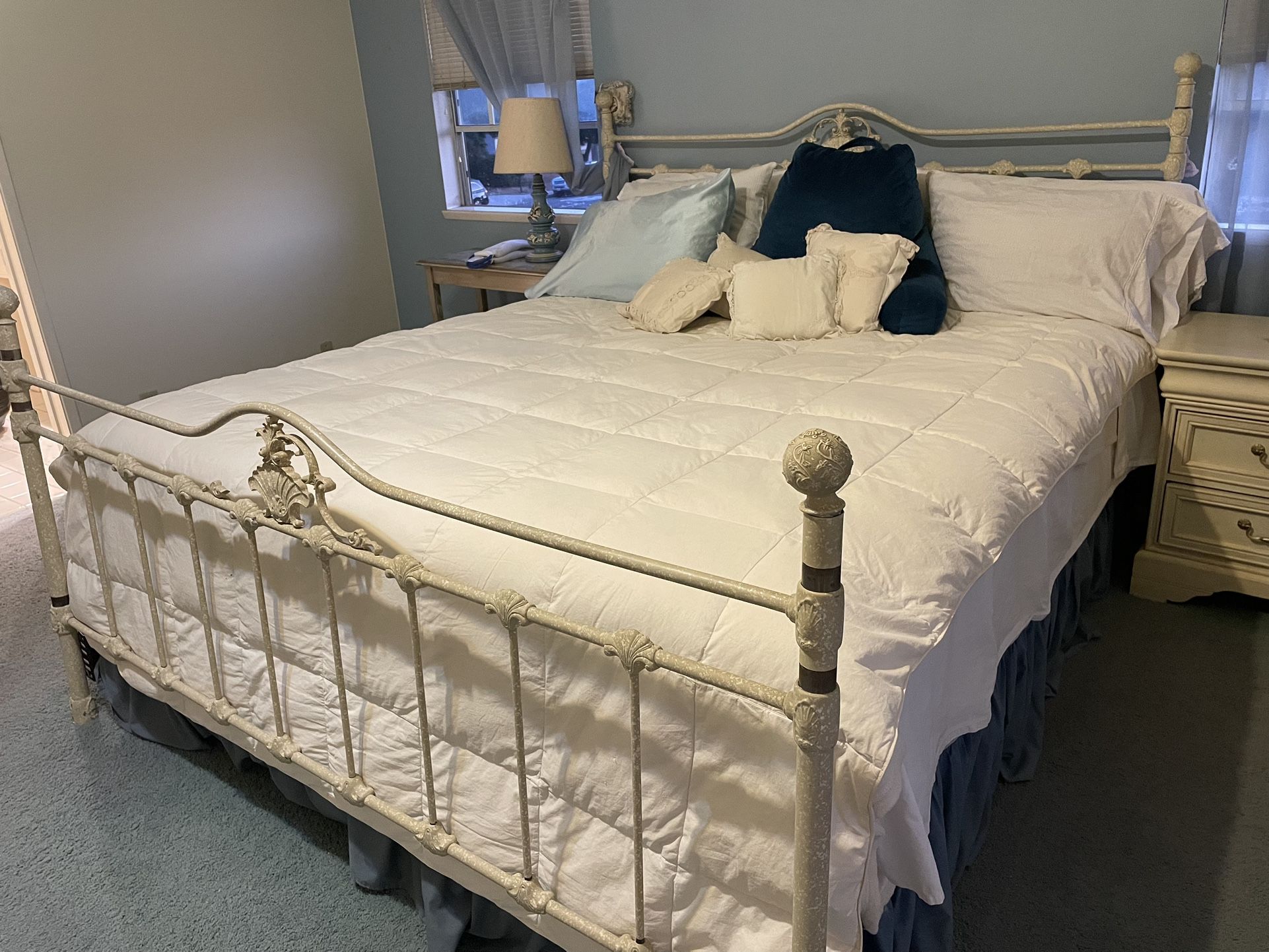 Full Bed With Mattress And Vintage Bed Frame