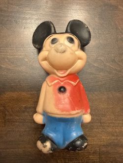 Vintage Mickey Mouse Plastic Figure 1960s Hong Kong Walt Disney Productions Toys