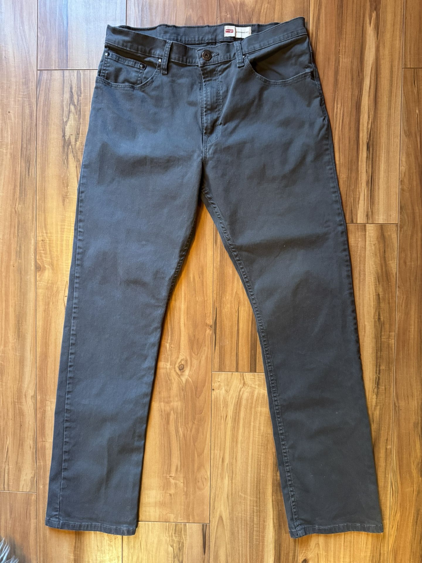 Wrangler Mens Gray Straight Fit FLEX Stretch Jeans Size 34 x 32 EUC