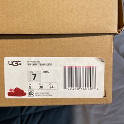 Red Ugg Fluff slides