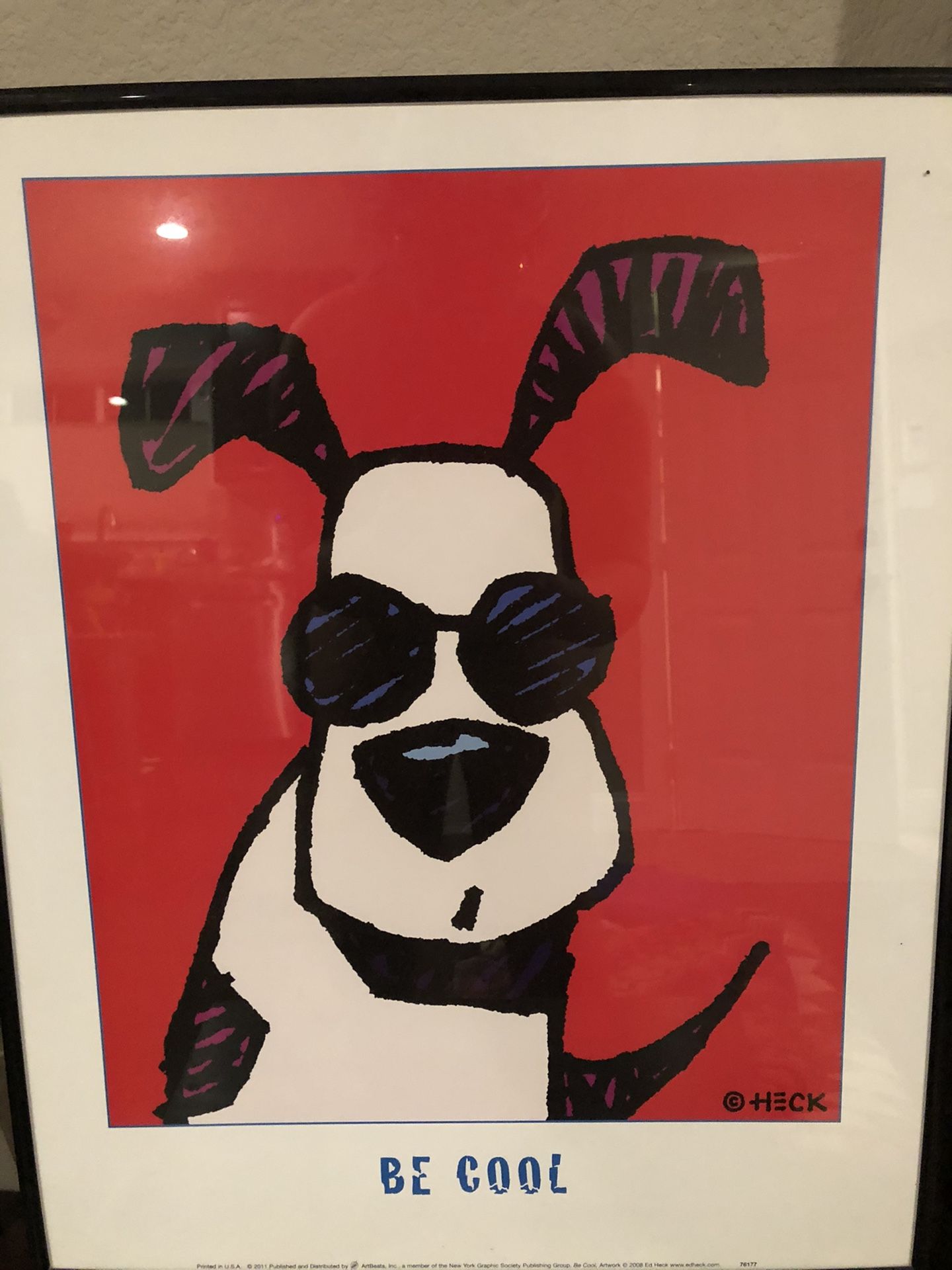 Framed Heck poster - Be Cool dog