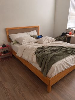 Queen Bed Frame – Natural Wood