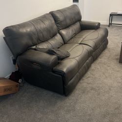 Two Gray/steel Colored Couches