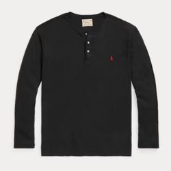 Polo Ralph Lauren NWT Polo Black Slub Jersey Henley Shirt 4XB