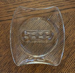 Vintage Clear Glass Square Decorative Dish