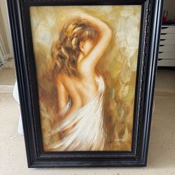 Framed oil painting by Weiss R