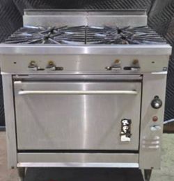 4 burners for large pots with oven