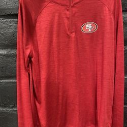 Majestic Red 49ers Quarter-Zip Pullover