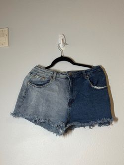 Two Tone Denim Shorts