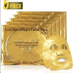24K Premium Gold Bio Collagen Face Mask Nourishes Anti Ageing Firms & Hydrates