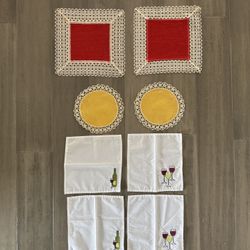 handmade linen lace doily , coffee table decor
