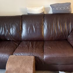 Brown Leather Couch