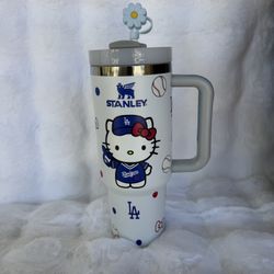White Dodger Hello Kitty Stanley Cup 