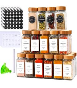 Spice Jars with Label 24Pcs