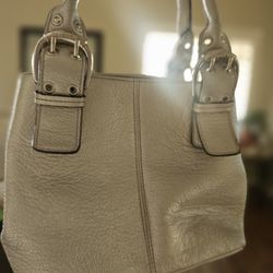 Silver leather purse