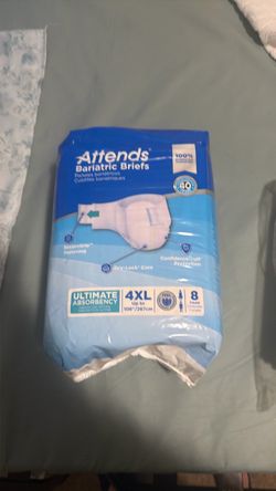 Attends Bariatric Briefs 4XL, 8 Count
