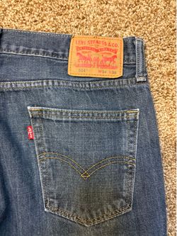 Levi's 514 Dark Blue Denim Jeans Mens Size 34x36