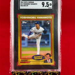2024 Topps X Berman #13 RC Yoshinobu Yamamoto 88/149 Gold SGC 9.5 Dodgers