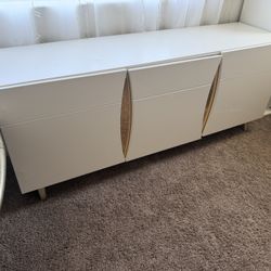 Wayfair White Tv Stand Dresser Storage With Gold Accents