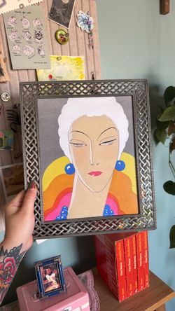 Framed Art Deco Fashion Illustration • 8x10