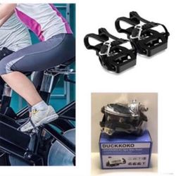 Brandnew Spin Bike Pedals for Exercise with Toe Clips and Straps.
