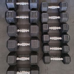 Hex Dumbbells (2x10Lbs,2x15Lbs,2x20Lbs,2x25Lbs,2x30Lbs,2x35Lbs) for $260 Firm (Walnut 91789)